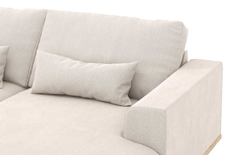 Copenhagen 5-personers Venstrevendt U-formet Sofa med Divan og Chaiselong i Fløjl - Cremehvid - Møbler - Sofaer - U Sofa