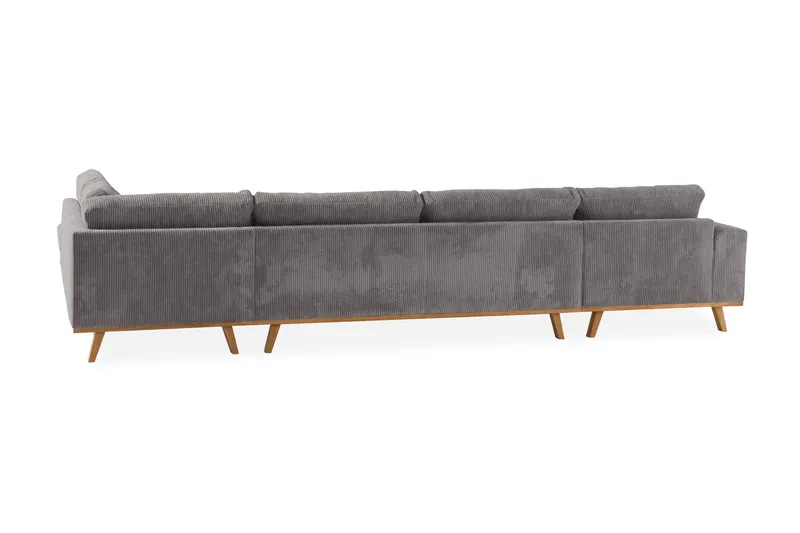 Copenhagen 5-personers Højrevendt U-formet Sofa med Divan og Chaiselong i Manchester - Mørkegrå - Møbler - Sofaer - U Sofa