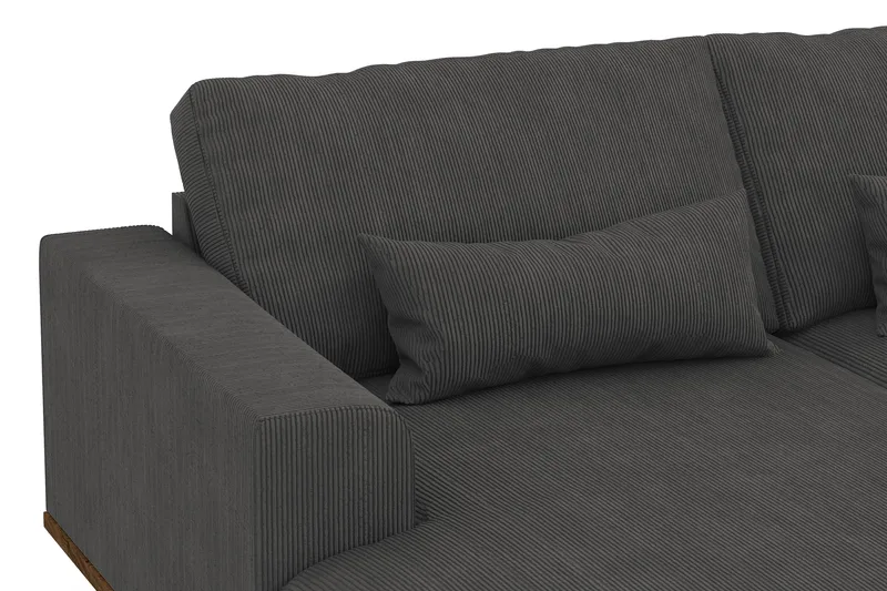 Copenhagen 5-personers Højrevendt U-formet Sofa med Divan og Chaiselong i Manchester - Mørkegrå - Møbler - Sofaer - U Sofa