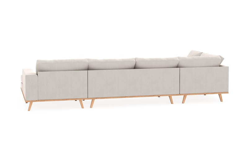 Copenhagen 5-personers Venstrevendt U-formet Sofa med Divan og Chaiselong i Fløjl - Cremehvid - Møbler - Sofaer - U Sofa