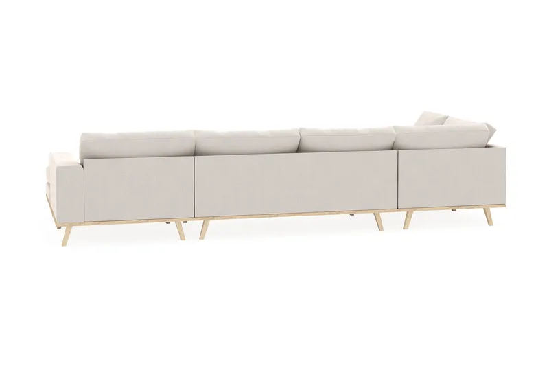 Copenhagen 5-personers Venstrevendt U-formet Sofa med Divan og Chaiselong i Fløjl - Cremehvid - Møbler - Sofaer - U Sofa