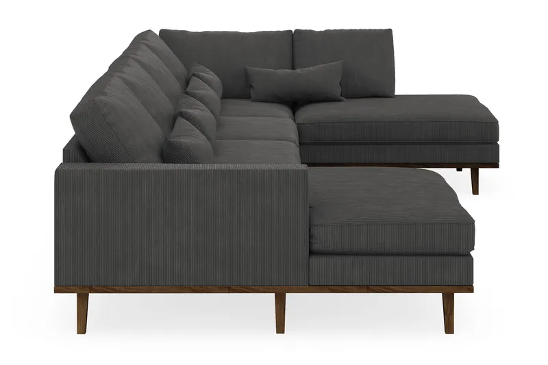 Copenhagen 5-personers Højrevendt U-formet Sofa med Divan og Chaiselong i Manchester - Mørkegrå - Møbler - Sofaer - U Sofa