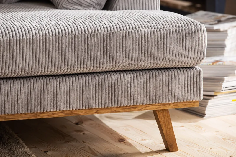 Copenhagen 5-personers Venstrevendt U-formet Sofa med Divan og Chaiselong i Manchester - Lysegrå - Møbler - Sofaer - U Sofa