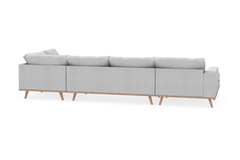 Copenhagen 5-personers Højrevendt U-formet Sofa med Divan og Chaiselong i Stof - Lysegrå - Møbler - Sofaer - U Sofa