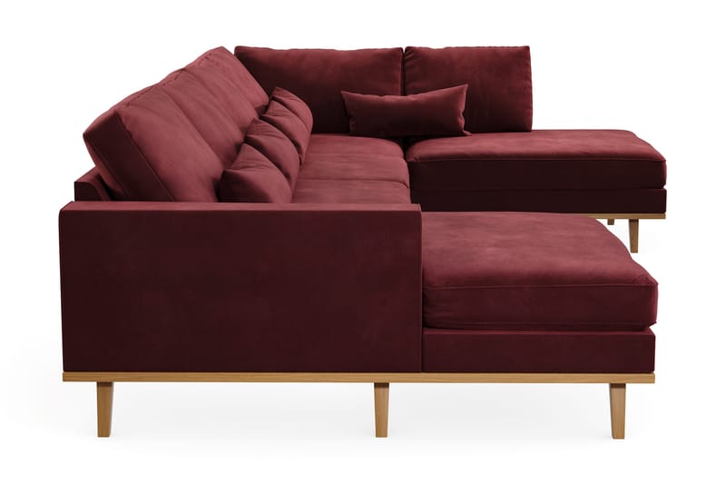 Copenhagen 5-personers Højrevendt U-formet Sofa med Divan og Chaiselong i Fløjl - Lilla - Møbler - Sofaer - U Sofa