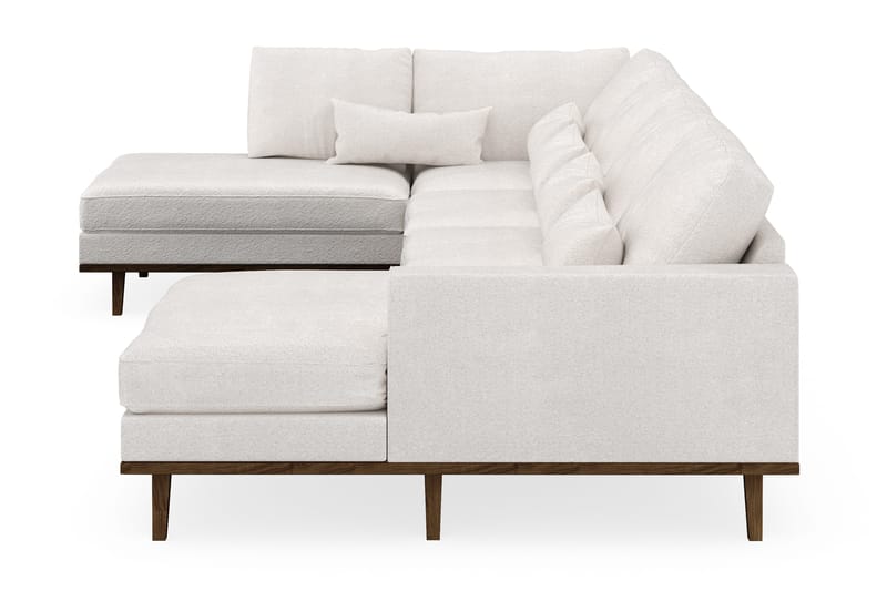 Copenhagen 5-personers Venstrevendt U-formet Sofa med Divan og Chaiselong i Bouclé - Hvid - Møbler - Sofaer - U Sofa