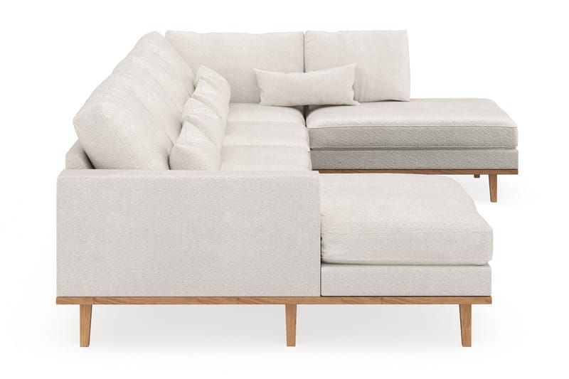 Copenhagen 5-personers Højrevendt U-formet Sofa med Divan og Chaiselong i Bouclé - Hvid - Møbler - Sofaer - U Sofa