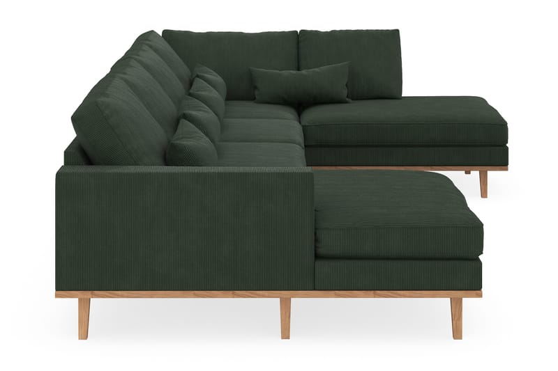 Copenhagen 5-personers Højrevendt U-formet Sofa med Divan og Chaiselong i Manchester - Mørkegrøn - Møbler - Sofaer - U Sofa