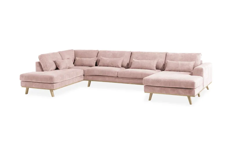 Copenhagen 5-personers Venstrevendt U-formet Sofa med Divan og Chaiselong i Manchester - Rosa - Møbler - Sofaer - U Sofa