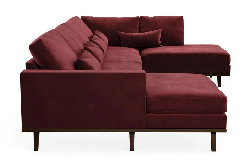 Copenhagen 5-personers Højrevendt U-formet Sofa med Divan og Chaiselong i Fløjl - Lilla - Møbler - Sofaer - U Sofa