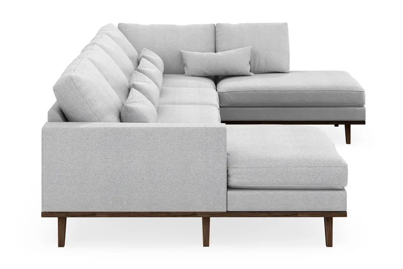 Copenhagen 5-personers Højrevendt U-formet Sofa med Divan og Chaiselong i Stof - Lysegrå - Møbler - Sofaer - U Sofa