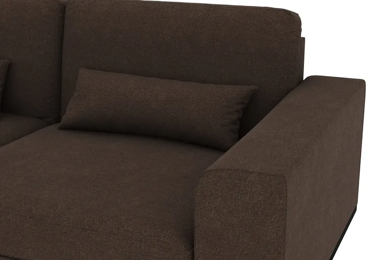 Copenhagen 5-personers Venstrevendt U-formet Sofa med Divan og Chaiselong i Stof - Brun - Møbler - Sofaer - U Sofa