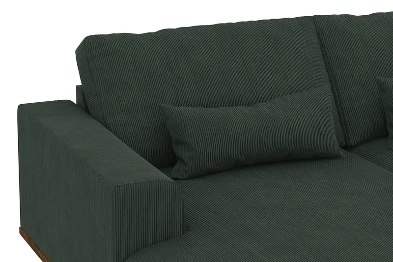 Copenhagen 5-personers Højrevendt U-formet Sofa med Divan og Chaiselong i Manchester - Mørkegrøn - Møbler - Sofaer - U Sofa