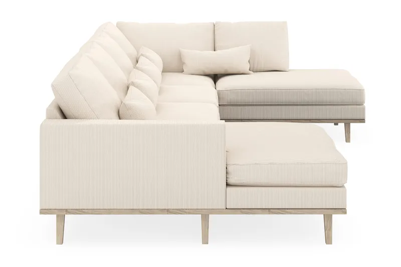 Copenhagen 5-personers Højrevendt U-formet Sofa med Divan og Chaiselong i Manchester - Beige - Møbler - Sofaer - U Sofa