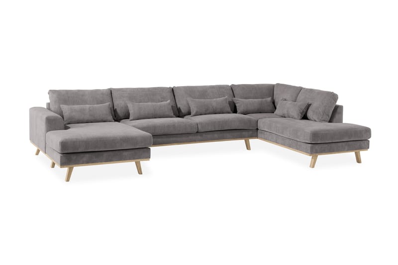 Copenhagen 5-personers Højrevendt U-formet Sofa med Divan og Chaiselong i Manchester - Mørkegrå - Møbler - Sofaer - U Sofa