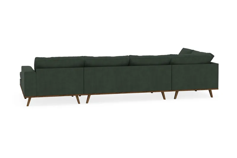 Copenhagen 5-personers Venstrevendt U-formet Sofa med Divan og Chaiselong i Manchester - Mørkegrøn - Møbler - Sofaer - U Sofa