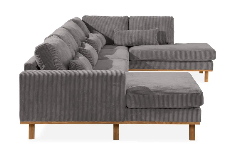 Copenhagen 5-personers Højrevendt U-formet Sofa med Divan og Chaiselong i Manchester - Mørkegrå - Møbler - Sofaer - U Sofa