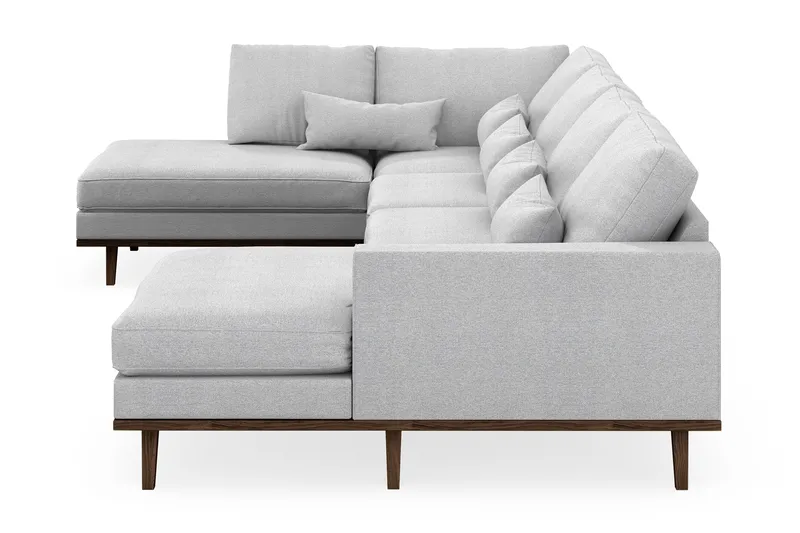 Copenhagen 5-personers Venstrevendt U-formet Sofa med Divan og Chaiselong i Stof - Lysegrå - Møbler - Sofaer - U Sofa