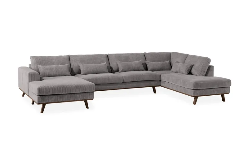 Copenhagen 5-personers Højrevendt U-formet Large Sofa med Divan og Chaiselong i Manchester - Mørkegrå - Møbler - Sofaer - U Sofa