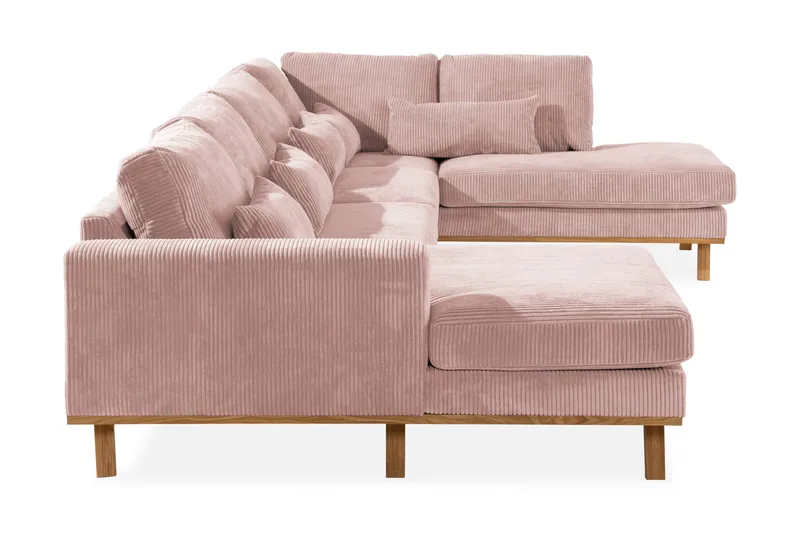 Copenhagen 5-personers Højrevendt U-formet Sofa med Divan og Chaiselong i Manchester - Rosa - Møbler - Sofaer - U Sofa