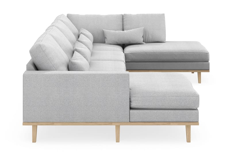 Copenhagen 5-personers Højrevendt U-formet Sofa med Divan og Chaiselong i Stof - Lysegrå - Møbler - Sofaer - U Sofa