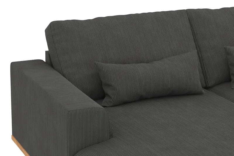 Copenhagen 5-personers Højrevendt U-formet Sofa med Divan og Chaiselong i Manchester - Mørkegrå - Møbler - Sofaer - U Sofa