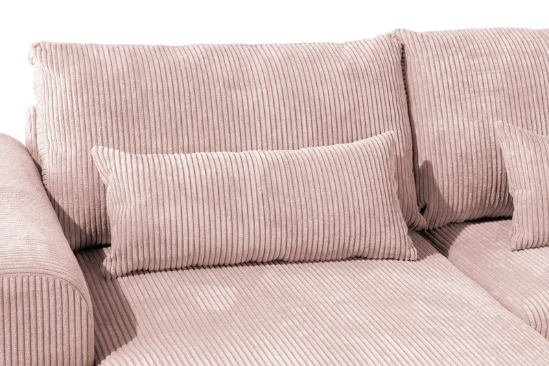Copenhagen 5-personers Højrevendt U-formet Sofa med Divan og Chaiselong i Manchester - Rosa - Møbler - Sofaer - U Sofa