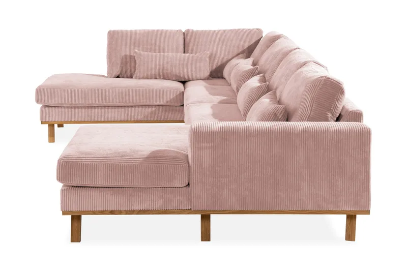 Copenhagen 5-personers Venstrevendt U-formet Sofa med Divan og Chaiselong i Manchester - Rosa - Møbler - Sofaer - U Sofa