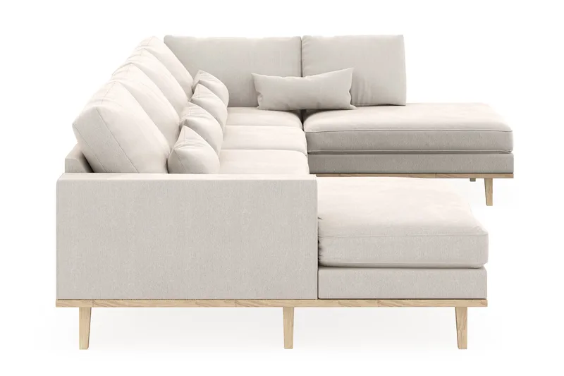 Copenhagen 5-personers Højrevendt U-formet Sofa med Divan og Chaiselong i Fløjl - Cremehvid - Møbler - Sofaer - U Sofa