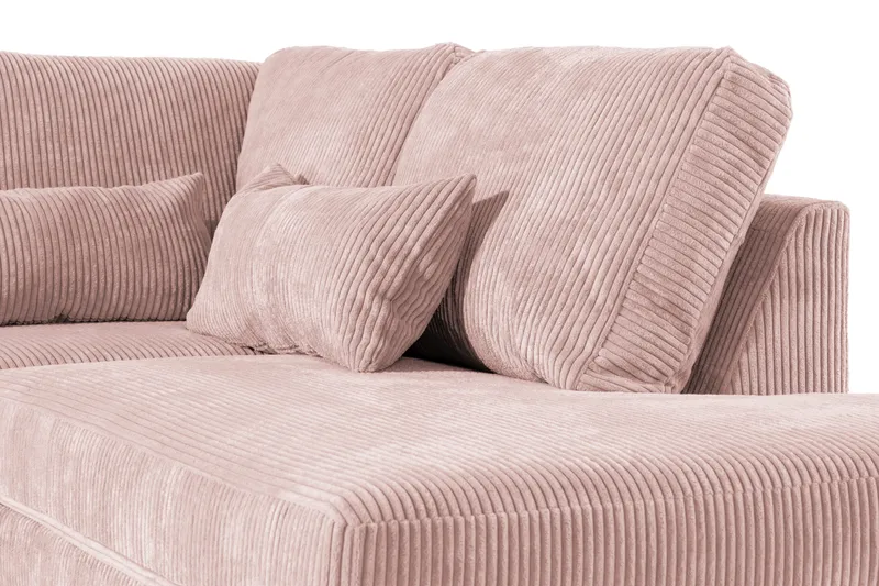 Copenhagen 5-personers Højrevendt U-formet Sofa med Divan og Chaiselong i Manchester - Rosa - Møbler - Sofaer - U Sofa