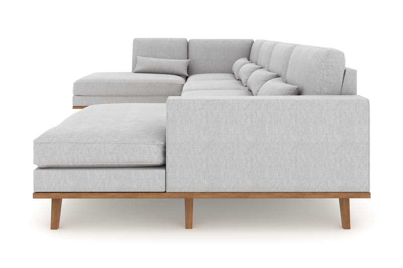 Copenhagen 5-personers Venstrevendt U-formet Sofa med Divan og Chaiselong i Stof - Grå - Møbler - Sofaer - U Sofa