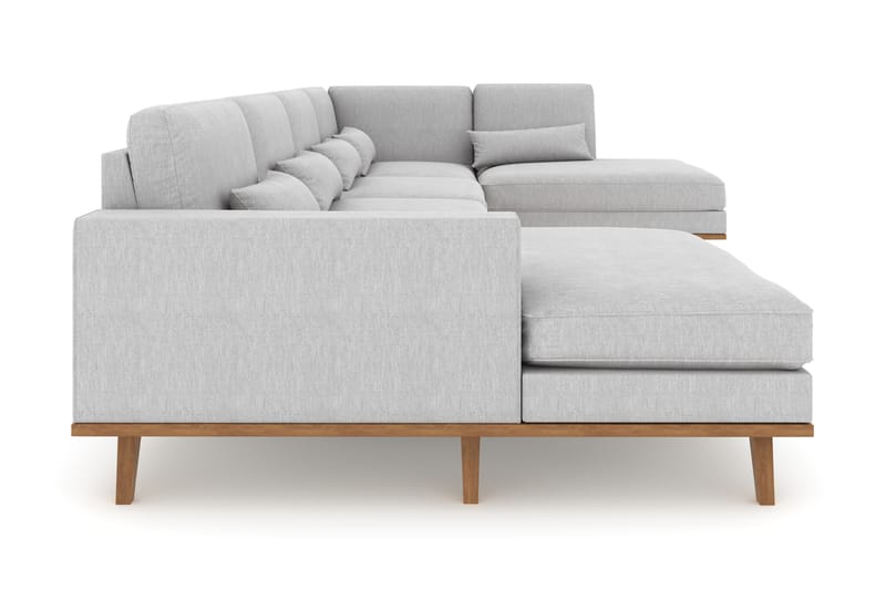 Copenhagen 5-personers Højrevendt U-formet Sofa med Divan og Chaiselong i Stof - Grå - Møbler - Sofaer - U Sofa