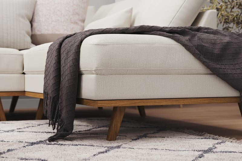 Copenhagen 5-personers Højrevendt U-formet Sofa med Divan og Chaiselong i Stof - Lysegrå - Møbler - Sofaer - U Sofa