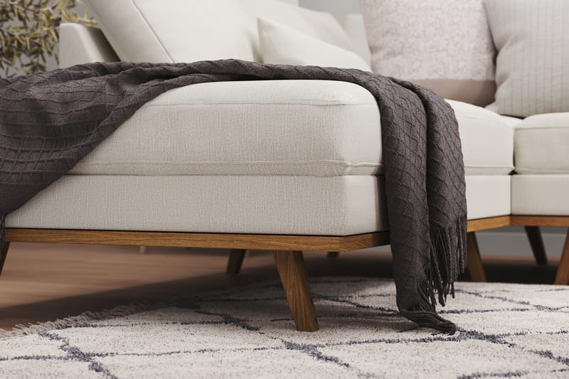 Copenhagen 5-personers Venstrevendt U-formet Sofa med Divan og Chaiselong i Stof - Lysegrå - Møbler - Sofaer - U Sofa