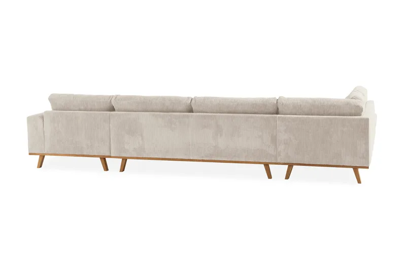 Copenhagen 5-personers Venstrevendt U-formet Sofa med Divan og Chaiselong i Manchester - Beige - Møbler - Sofaer - U Sofa