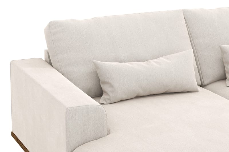 Copenhagen 5-personers Højrevendt U-formet Sofa med Divan og Chaiselong i Fløjl - Cremehvid - Møbler - Sofaer - U Sofa