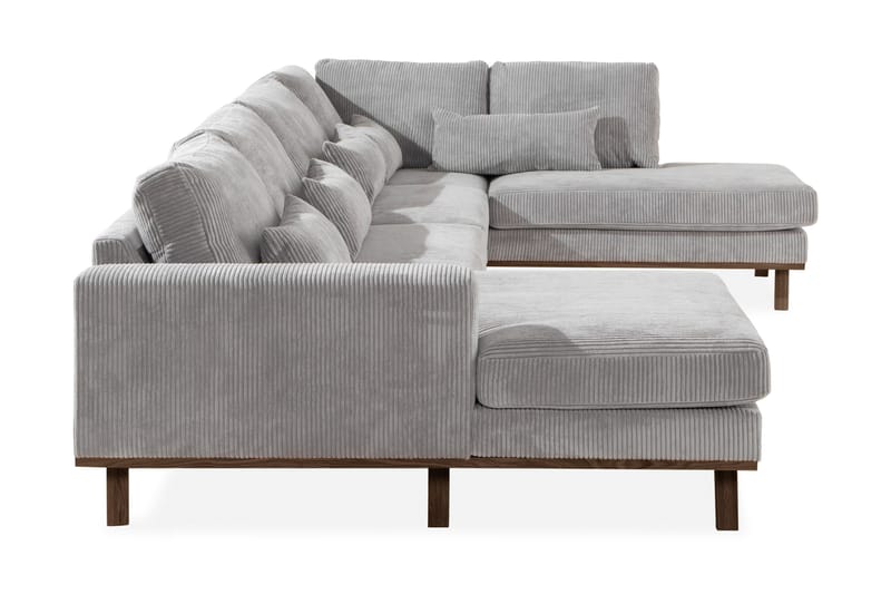 Copenhagen 5-personers Højrevendt U-formet Sofa med Divan og Chaiselong i Manchester - Lysegrå - Møbler - Sofaer - U Sofa