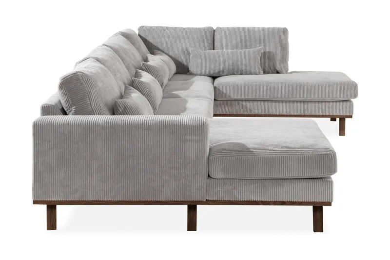 Copenhagen 5-personers Højrevendt U-formet Sofa med Divan og Chaiselong i Manchester - Lysegrå - Møbler - Sofaer - U Sofa