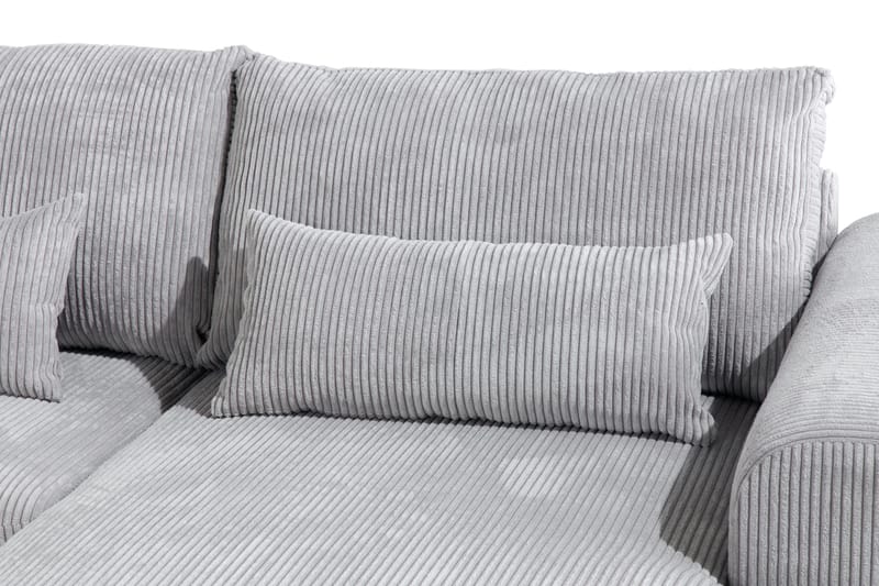 Copenhagen 5-personers Venstrevendt U-formet Sofa med Divan og Chaiselong i Manchester - Lysegrå - Møbler - Sofaer - U Sofa