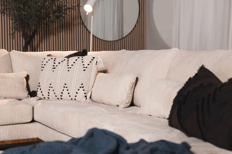 Copenhagen 5-personers Venstrevendt U-formet Sofa med Divan og Chaiselong i Manchester - Beige - Møbler - Sofaer - U Sofa