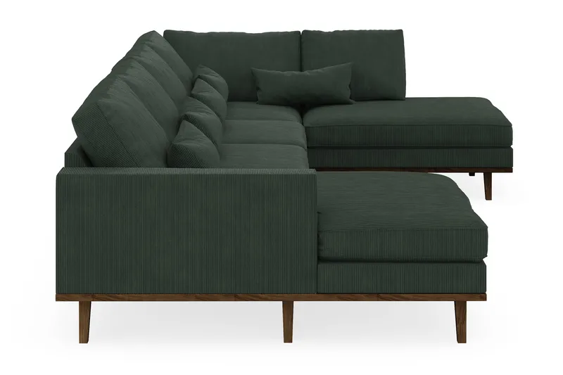 Copenhagen 5-personers Højrevendt U-formet Sofa med Divan og Chaiselong i Manchester - Mørkegrøn - Møbler - Sofaer - U Sofa