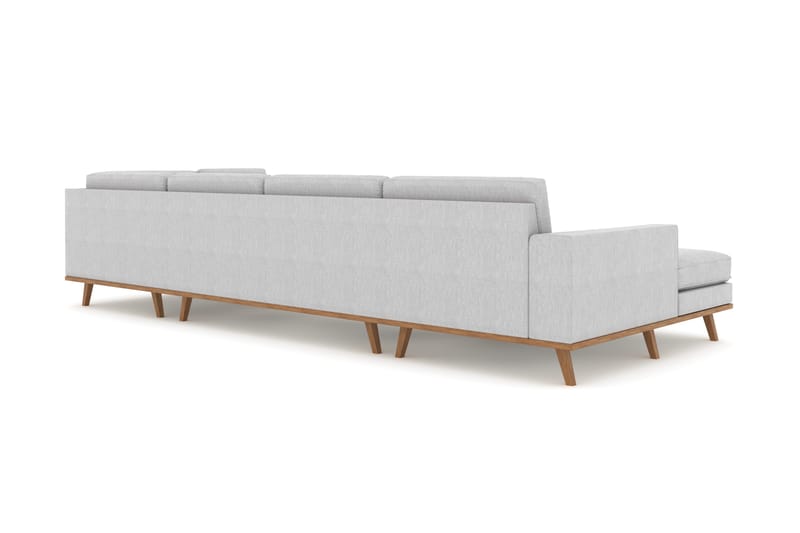 Copenhagen 5-personers Højrevendt U-formet Sofa med Divan og Chaiselong i Stof - Grå - Møbler - Sofaer - U Sofa