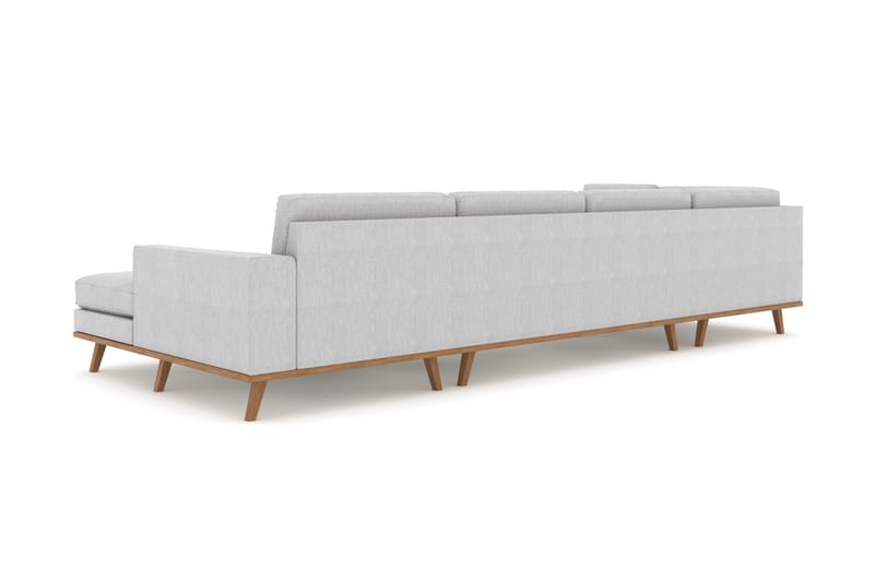 Copenhagen 5-personers Venstrevendt U-formet Sofa med Divan og Chaiselong i Stof - Grå - Møbler - Sofaer - U Sofa