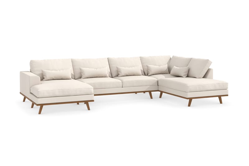 Copenhagen 5-personers Højrevendt U-formet Sofa med Divan og Chaiselong i Stof - Beige - Møbler - Sofaer - U Sofa