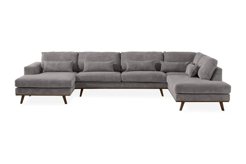 Copenhagen 5-personers Højrevendt U-formet Large Sofa med Divan og Chaiselong i Manchester - Mørkegrå - Møbler - Sofaer - U Sofa