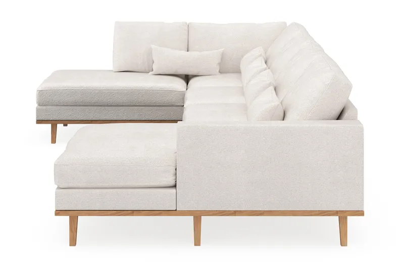 Copenhagen 5-personers Venstrevendt U-formet Sofa med Divan og Chaiselong i Bouclé - Hvid - Møbler - Sofaer - U Sofa