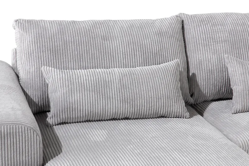 Copenhagen 5-personers Højrevendt U-formet Sofa med Divan og Chaiselong i Manchester - Lysegrå - Møbler - Sofaer - U Sofa