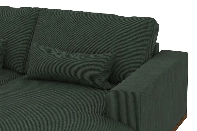 Copenhagen 5-personers Venstrevendt U-formet Sofa med Divan og Chaiselong i Manchester - Mørkegrøn - Møbler - Sofaer - U Sofa
