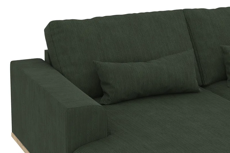 Copenhagen 5-personers Højrevendt U-formet Sofa med Divan og Chaiselong i Manchester - Mørkegrøn - Møbler - Sofaer - U Sofa
