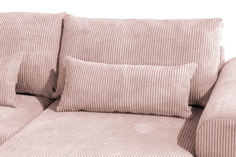 Copenhagen 5-personers Venstrevendt U-formet Sofa med Divan og Chaiselong i Manchester - Rosa - Møbler - Sofaer - U Sofa